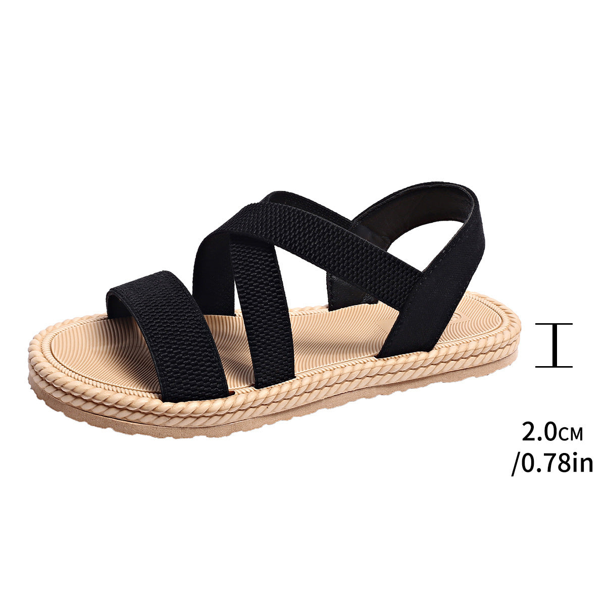 Women's Elastic Band Casual Student Plus Size Beach Roman Sandals