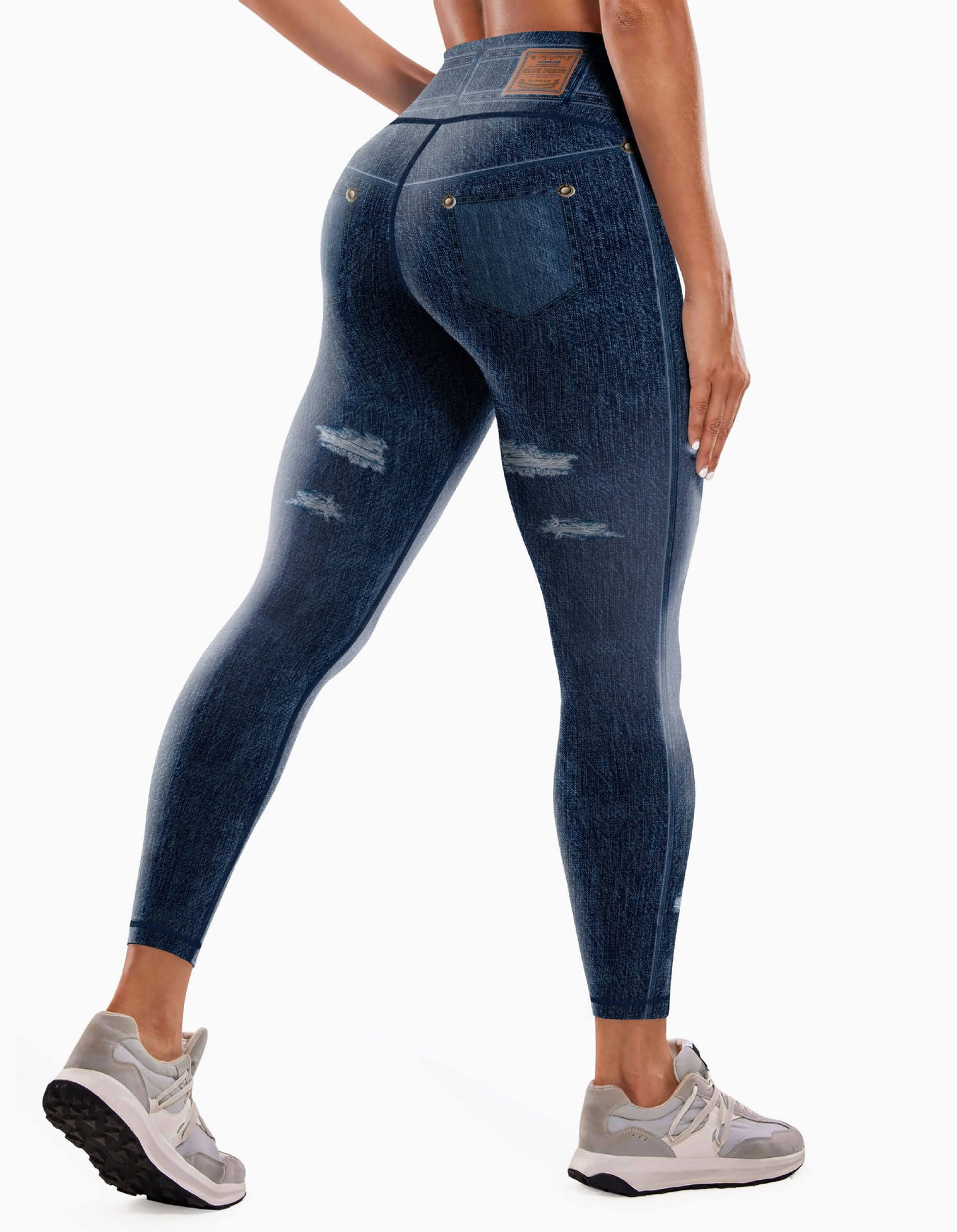 Fashion New Denim Print Yoga Pants Women