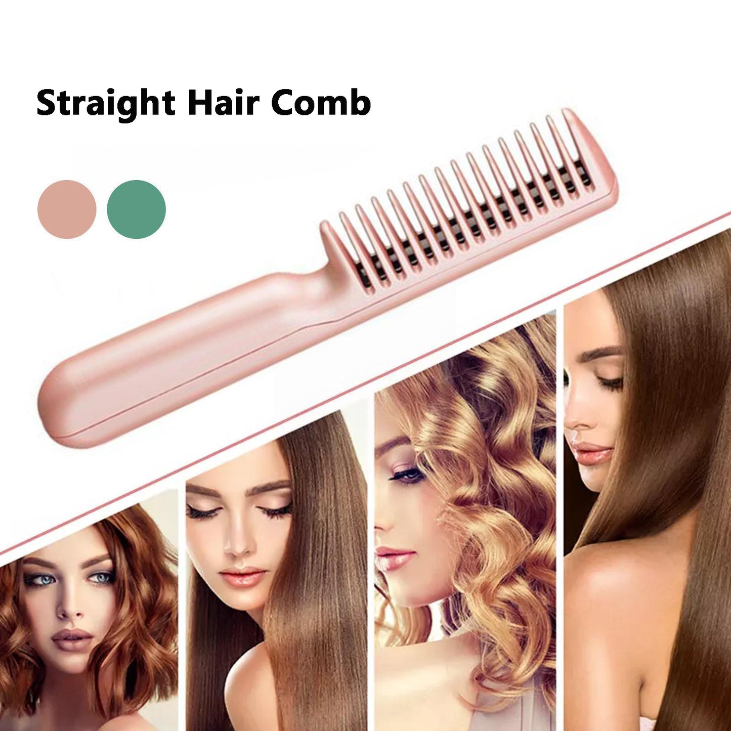 2 In 1 USB Wireless Straight Hair Comb Portable