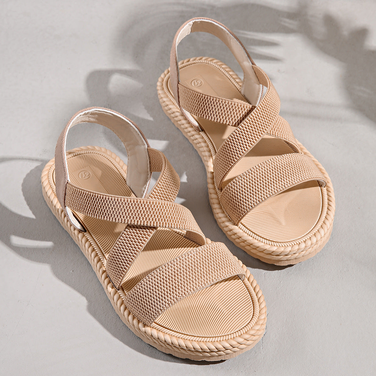 Women's Elastic Band Casual Student Plus Size Beach Roman Sandals